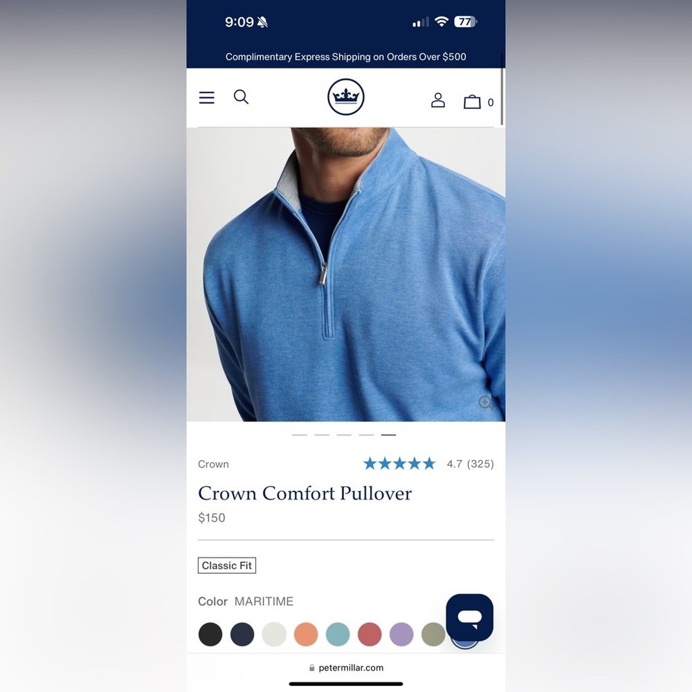 Peter Millar, Large Crown Comfort Pullover View 5